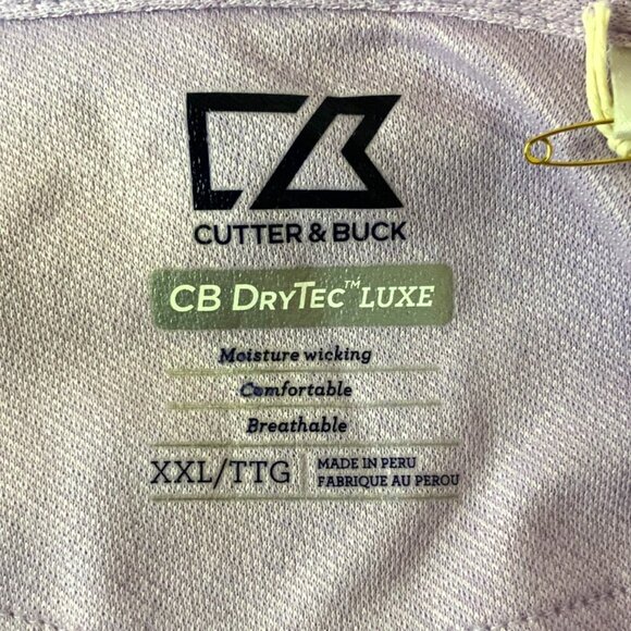 Cutter & Buck CB DryTec Luxe Lavender Polo Shirt Mens 2XL Moisture-Wicking - Picture 3 of 6